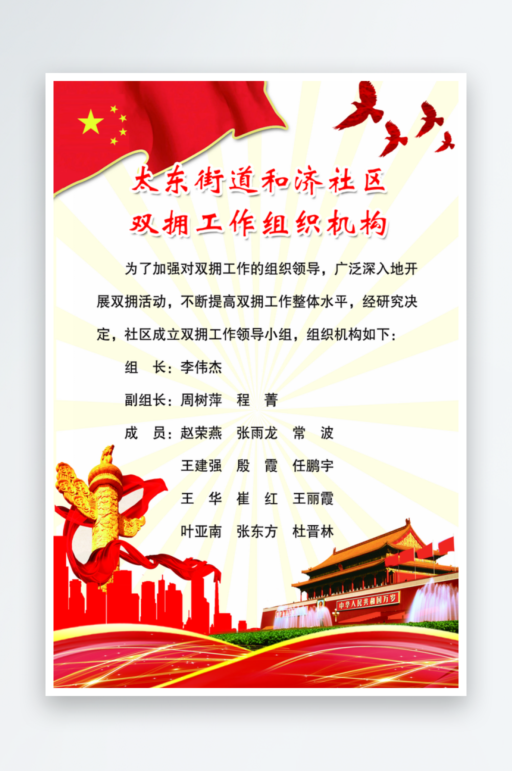 组织机构拥军双拥组织机构素材