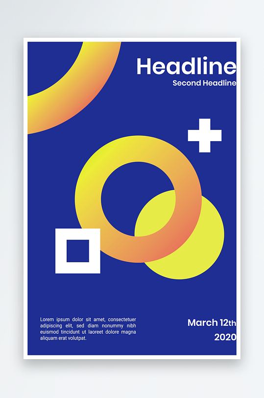 几何创意画册封面模版-众图网