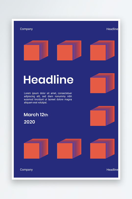 几何创意画册封面模版-众图网