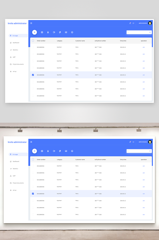 创意蓝色网页网站首页设计-众图网