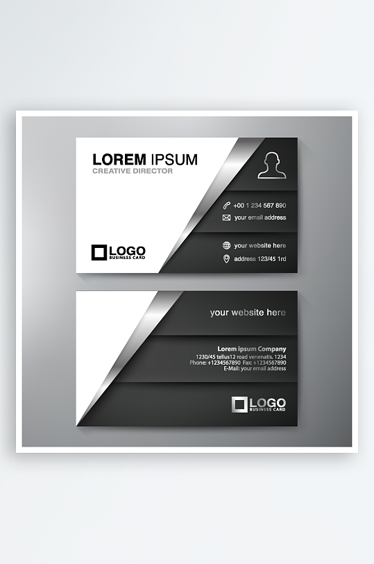 简约矢量企业个人通用名片-众图网