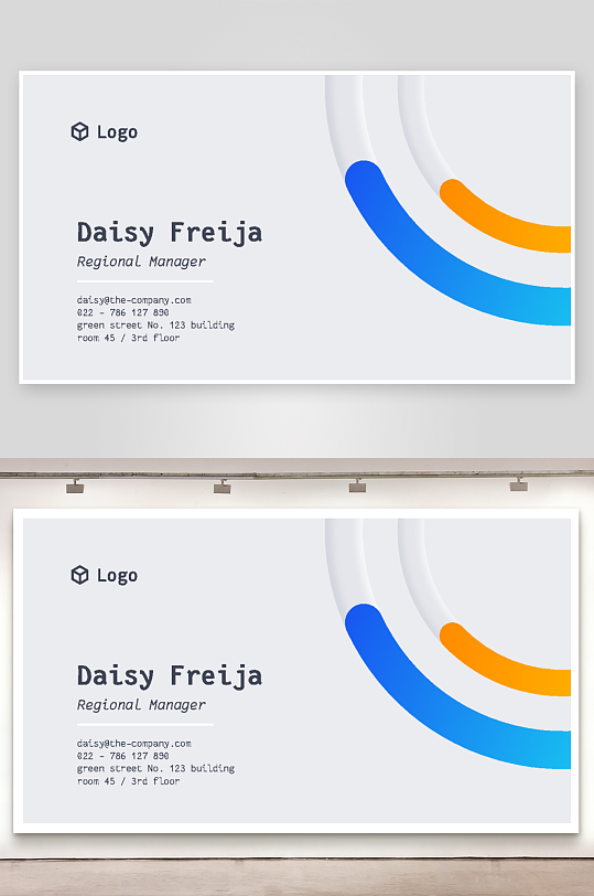 简约小清晰矢量企业个人通用名片-众图网