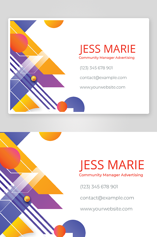 简约矢量企业个人通用名片-众图网