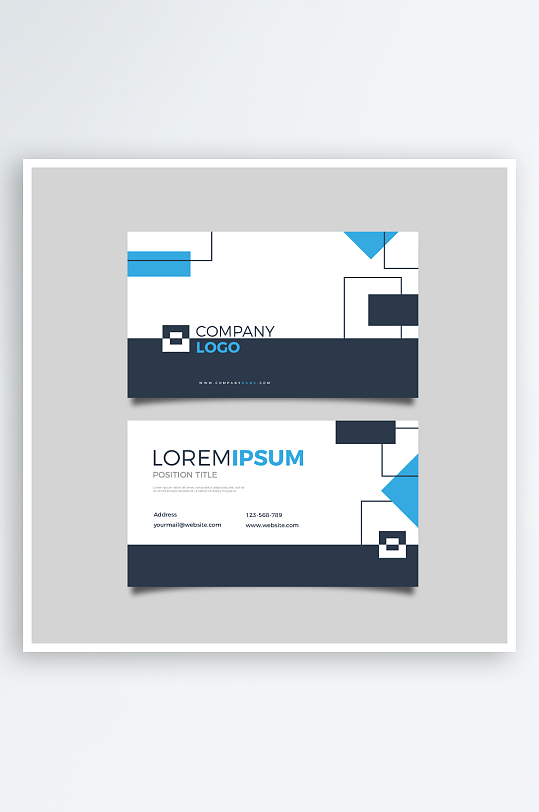 简约矢量企业个人通用名片模板-众图网
