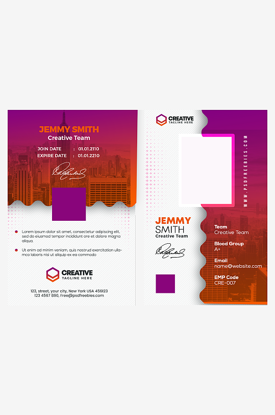 红色科技感企业个人名片素材-众图网