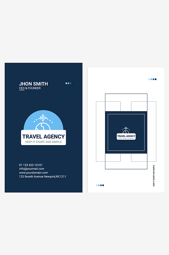 卡通科技感企业个人名片素材-众图网