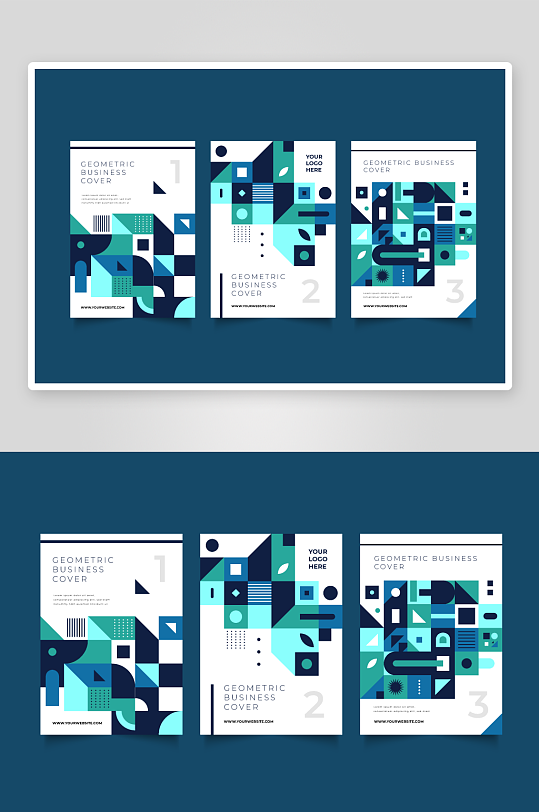 酷炫抽象炫彩几何线条画册封面设计-众图网