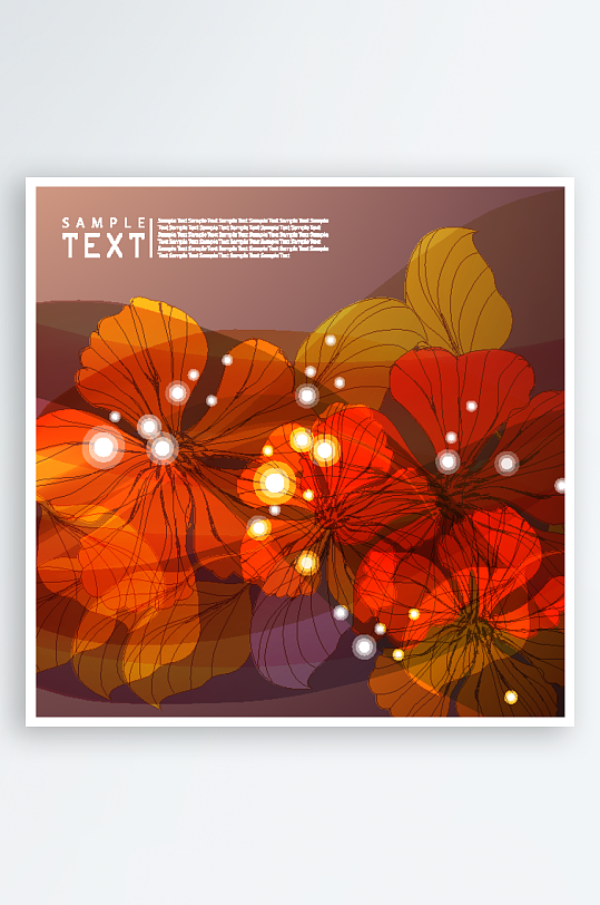 创意秋天枫叶树叶花纹背景-众图网