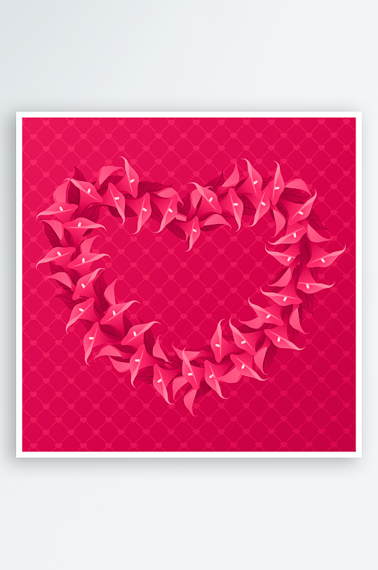 创意粉色树叶鲜花花纹背景-众图网