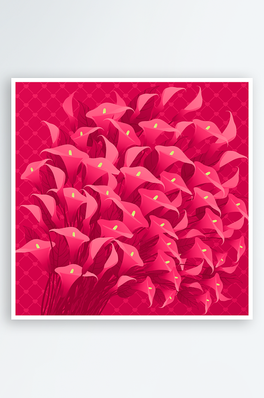 创意粉色树叶鲜花花纹背景-众图网