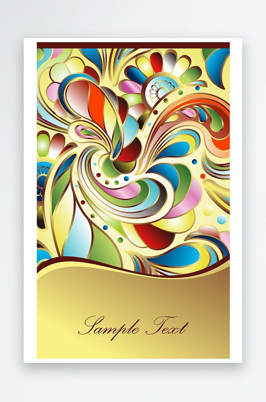 创意手绘底纹渐变凤凰花纹背景-众图网