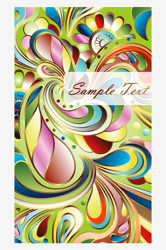 创意手绘底纹渐变凤凰花纹背景-众图网