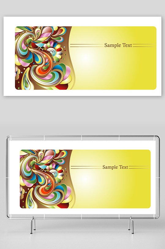 创意手绘底纹渐变凤凰花纹背景-众图网