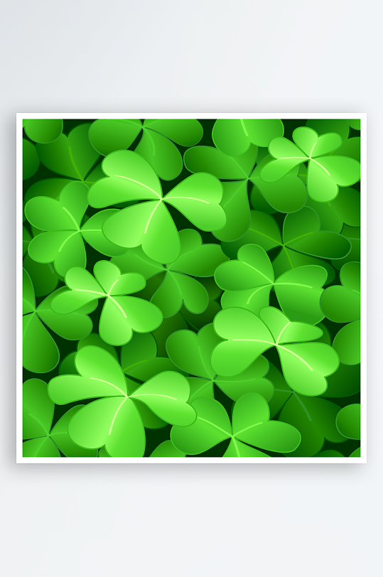 创意手绘四叶草背景花纹-众图网