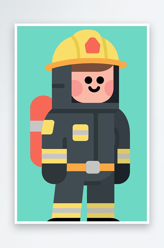 消防英雄图像矢量插画插图Q版元素
