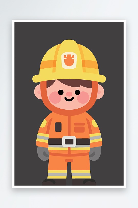 消防英雄图像矢量插画插图Q版