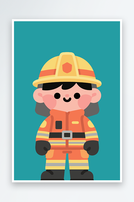 消防英雄图像矢量插画插图Q版