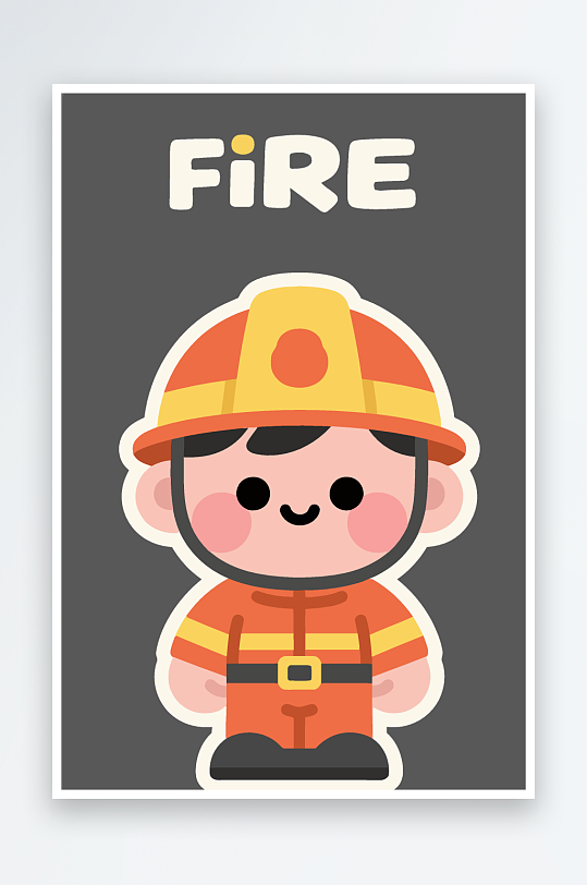 消防英雄图像矢量插画插图Q版