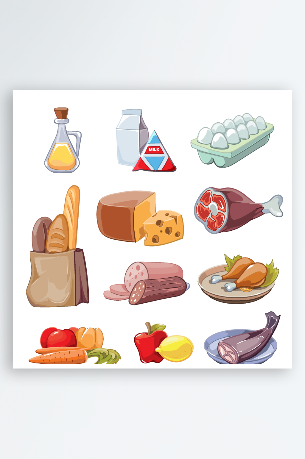 矢量美食快餐插画素材