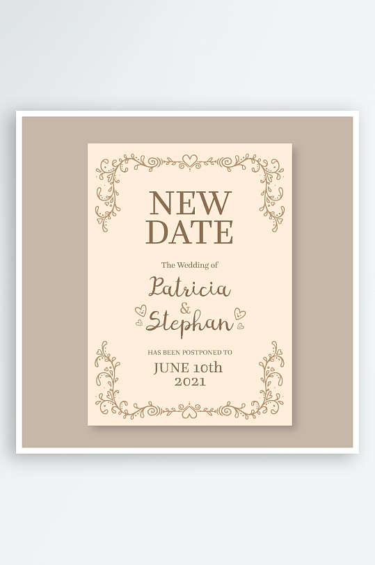 手绘水彩唯美淡雅结婚婚礼请柬邀请函设计-众图网