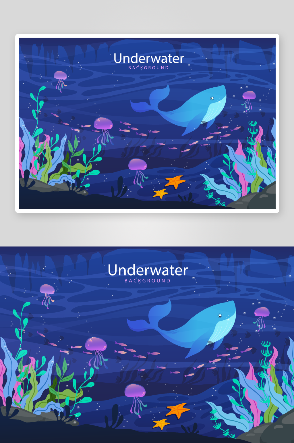 海洋装饰背景插画素材