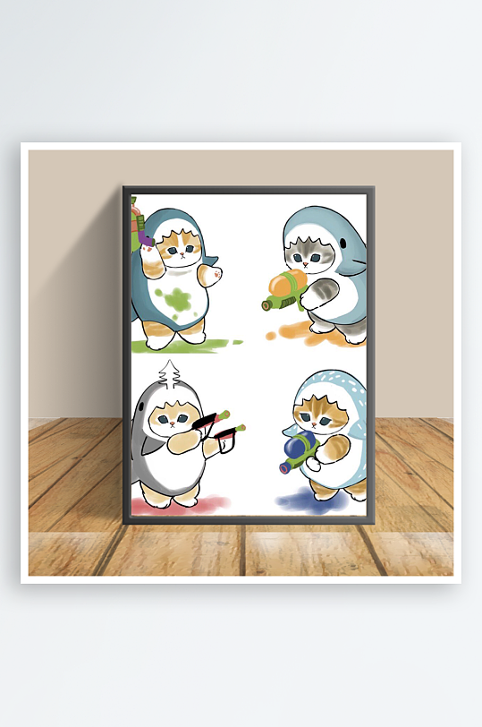 可爱卡通猫咪创意客厅摆件-众图网