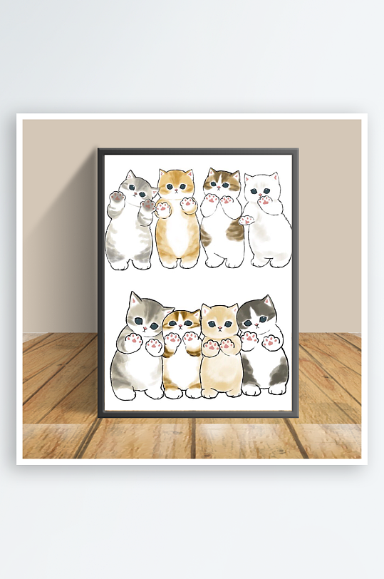 可爱卡通猫咪创意客厅摆件-众图网