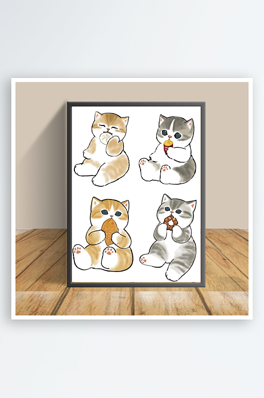 可爱卡通猫咪创意客厅摆件-众图网