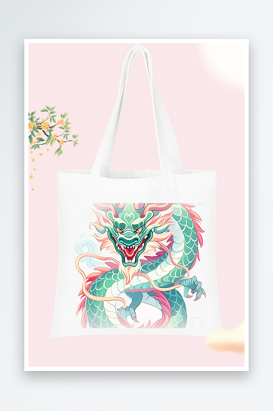 简单可爱龙图案手提袋设计-众图网