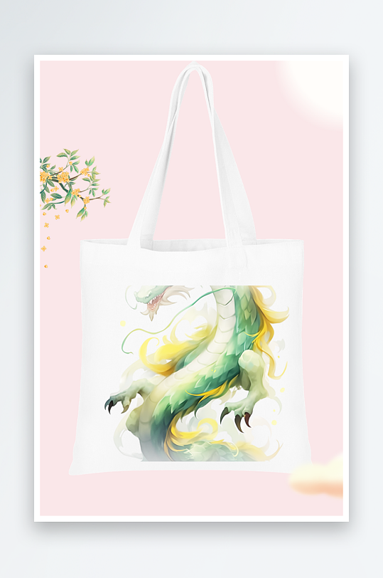彩色龙图案手提袋设计-众图网