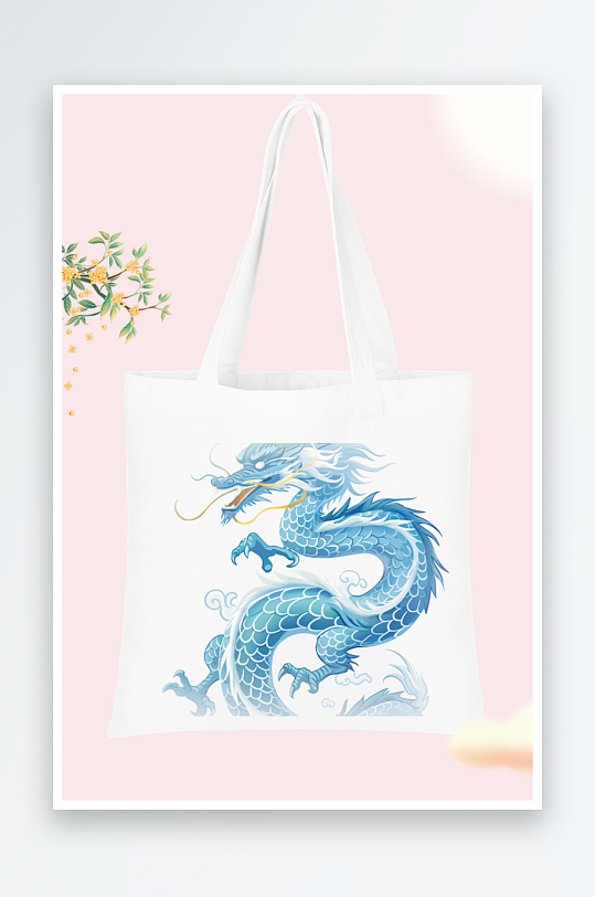 彩色龙图案手提袋设计-众图网