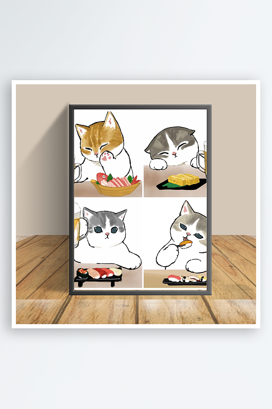 卡通猫咪创意客厅摆件-众图网