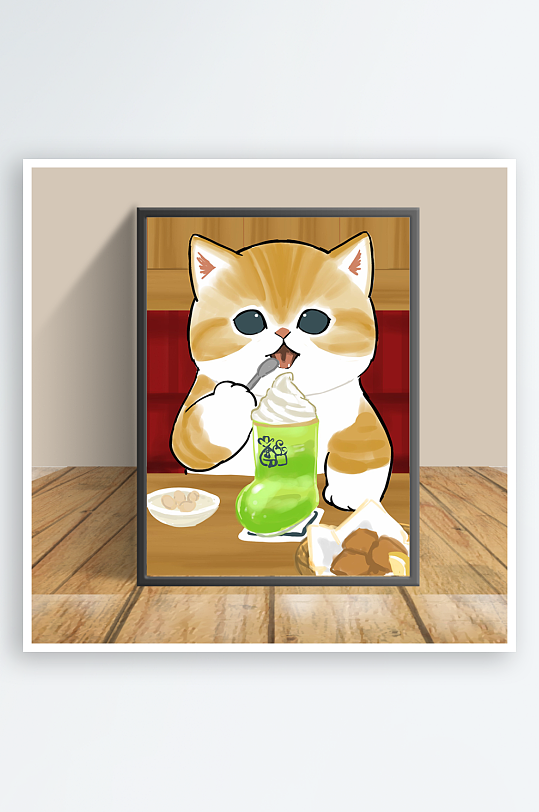 卡通美丽猫咪创意客厅摆件-众图网