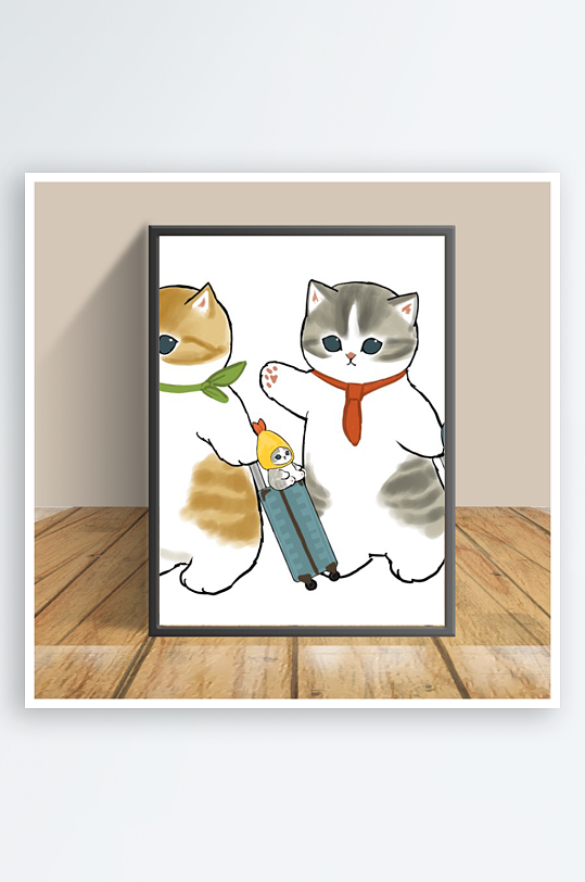 卡通美丽猫咪创意客厅摆件-众图网