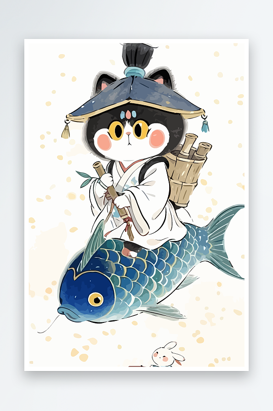 Q版太空中的猫咪-众图网