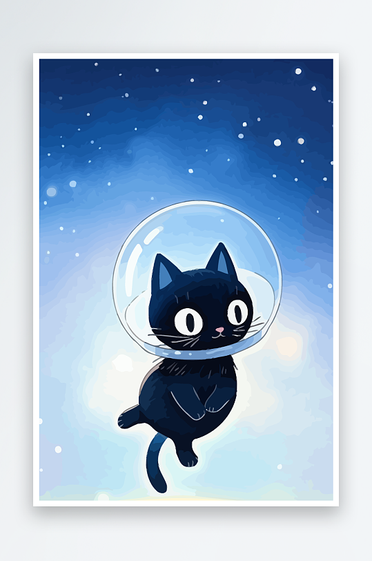 Q版太空中的猫咪-众图网