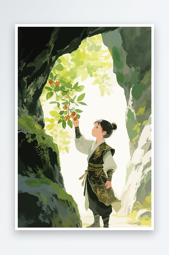 Q版卡通古风大侠插画元素-众图网