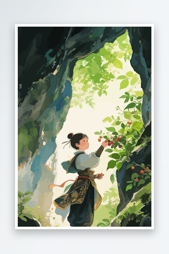 Q版卡通古风大侠插画元素-众图网