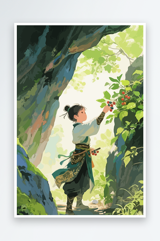 Q版卡通古风大侠插画元素-众图网