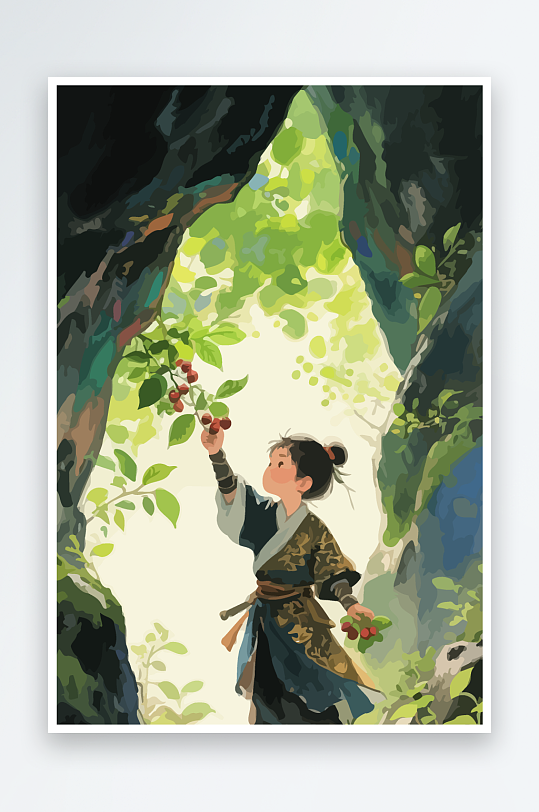 Q版卡通古风大侠插画-众图网