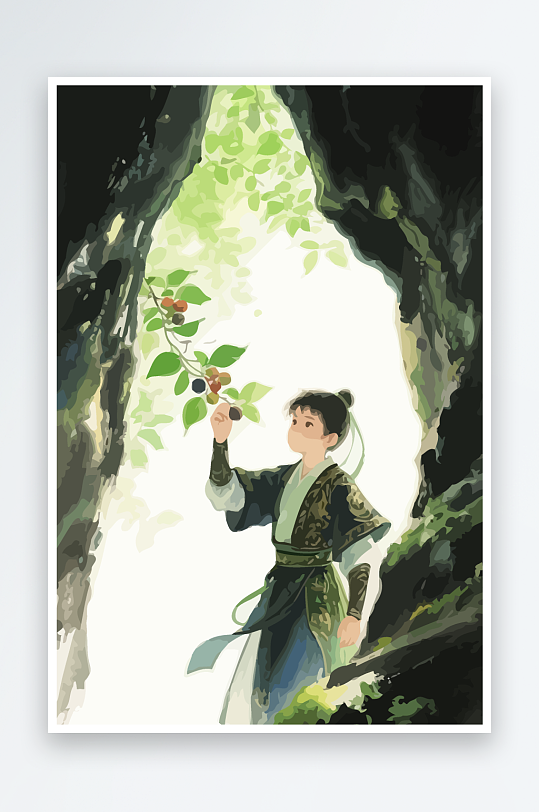 Q版卡通古风大侠插画-众图网