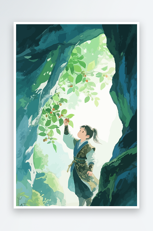 Q版卡通古风大侠插画-众图网