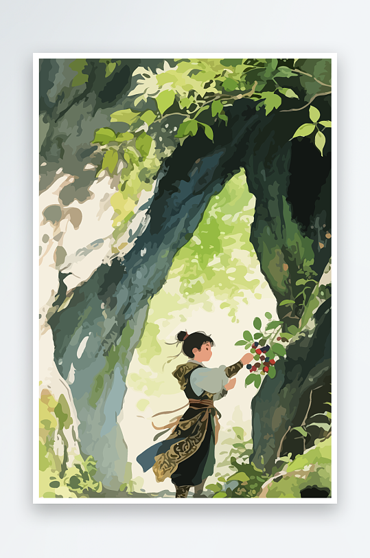 Q版卡通古风大侠插画元素-众图网