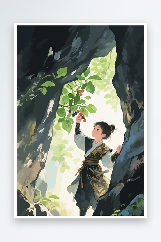 Q版卡通古风大侠插画元素-众图网