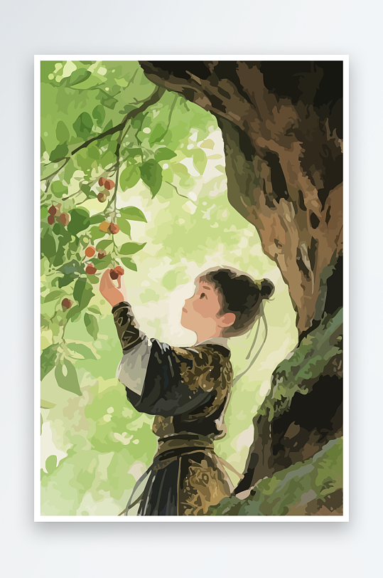 Q版卡通古风大侠插画-众图网