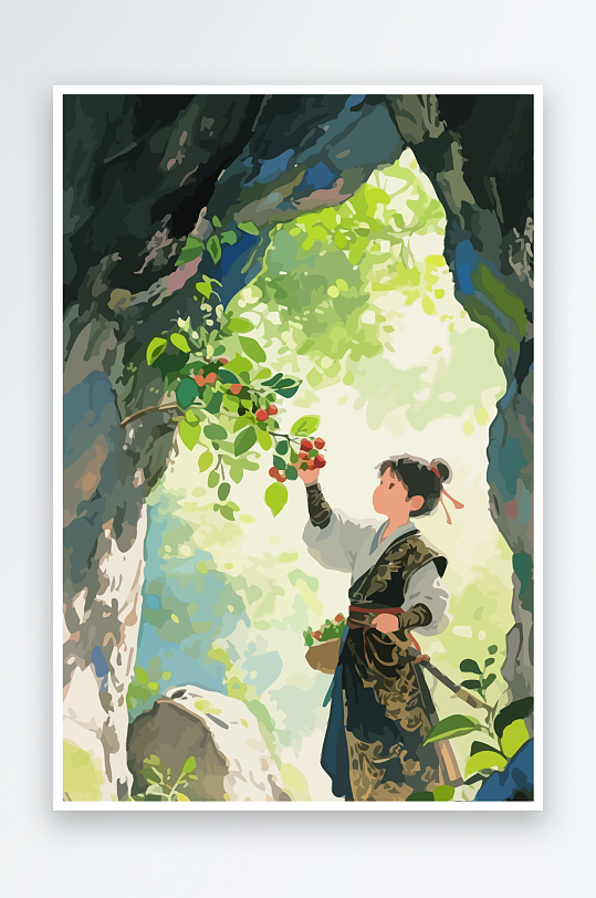 Q版卡通古风大侠插画-众图网