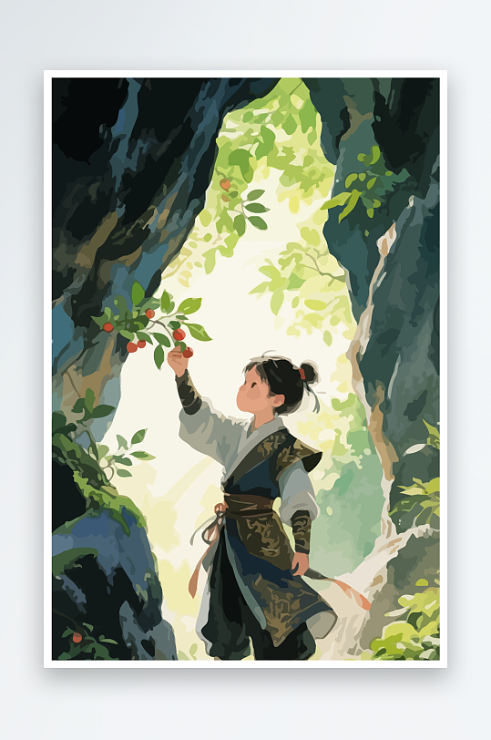 Q版卡通古风大侠插画-众图网