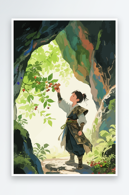 Q版卡通古风大侠插画-众图网