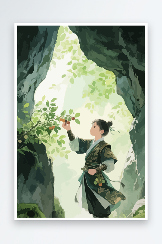 Q版卡通古风大侠插画-众图网