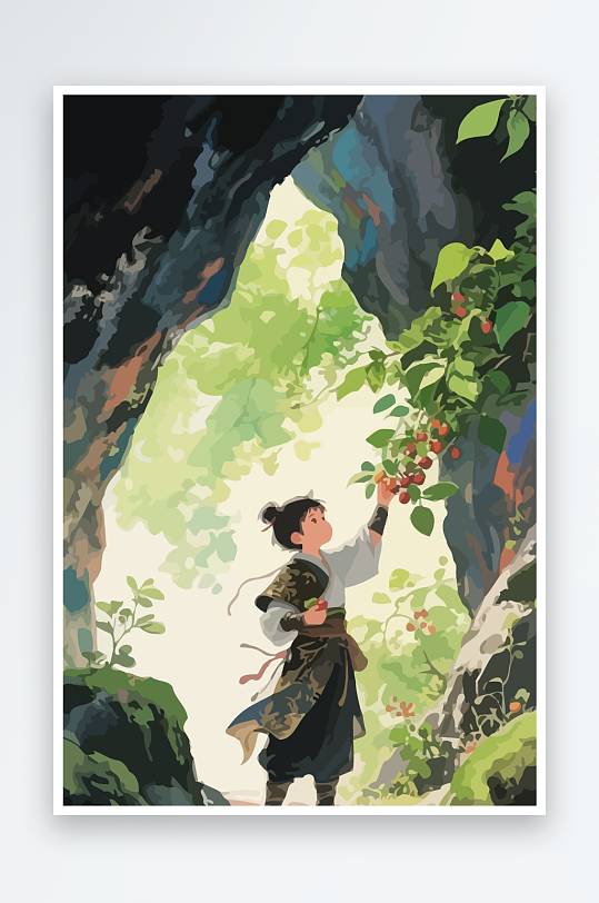 Q版卡通古风大侠插画元素-众图网